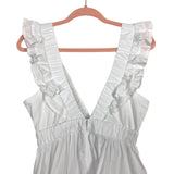 Abercrombie & Fitch White V-Neck Ruffle Dress- Size S