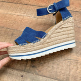 Marc Fisher Blue LTD Women's Sammy Wedge- Size 8.5 (See Notes- Sold Out Online!)