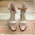 Chinese Laundry Blush Pink Suede Ankle Strap Heels- Size 9.5