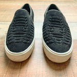 America Eagle Outfitters Black Suede Slip On Platform Sneakers- Size 7