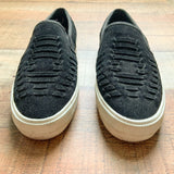 America Eagle Outfitters Black Suede Slip On Platform Sneakers- Size 7