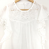 Vestique White Eyelet Blouse- Size S