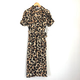 Eliza J Leopard Midi Belted Dress - Size 2