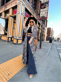 Buddy Love Black Printed Long Kimono- Size S/M