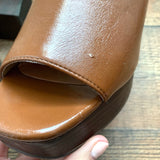 ASOS DESIGN Shiny Cognac Block Mules- Size 9 (See Notes)