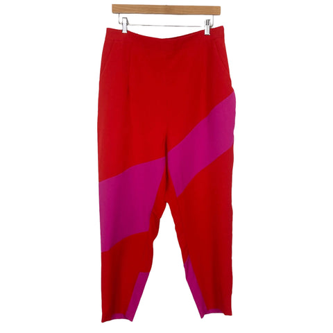 L'ATISTE Red and Pink Pull On Pants NWT- Size 1X (we have matching blazer, Inseam 25”)