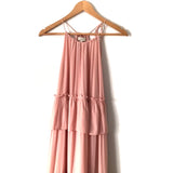 LOFT Blush Pink Tiered Ruffle Maxi Dress- Size XS