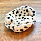 Show Me Your Mumu Beige/Black Animal Print Faux Fur Adjustable Beret NWT (sold out online, we have matching handbag)