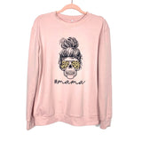 No Brand Pink #mama Long Sleeve Skull Top- Size S