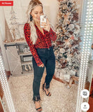 Buddy Love Burgundy Velvet Animal Print Bodysuit NWT- Size S