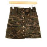 Olivaceous Camo Denim Button Up Mini Skirt NWT- Size S