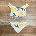 Azure Reversible White Lemon Print Bikini Bottoms- Size M (we have matching top)