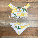 Azure Reversible White Lemon Print Bikini Bottoms- Size M (we have matching top)