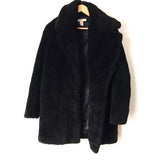 H&M Black Faux Fur Oversized Coat- Size XS