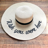No Brand "Wish You Were Here" Wide Brim Paper Hat
