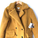 BP Mustard Faux Fur Coat NWT- Size XS