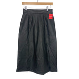 Spanx Black Leather Like Front Slit Midi Skirt NWT- Size S