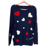 Talbots Navy Supersoft Hearts Sweater- Size L
