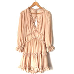 Saints + Secrets Blush Pink Ruffle Dress with Exposed Back- Size S (see notes)