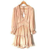 Saints + Secrets Blush Pink Ruffle Dress with Exposed Back- Size S (see notes)
