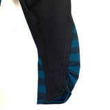 Lululemon Blue/Black Striped Crop Legging with Zipper Pockets and Ruching- Size 4 (Inseam 16")