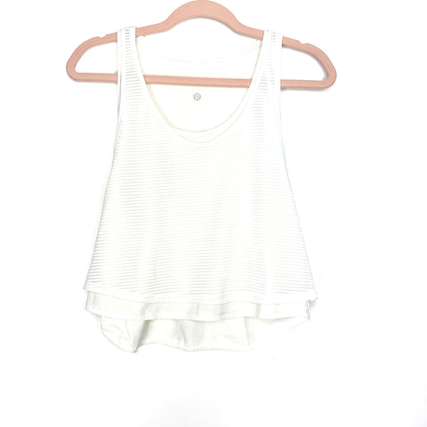 Lululemon White Double Layer Lean In Tank- Size ~S (See Notes)