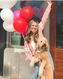 Show Me Your Mumu Pink and White Heart Cropped Sweater- Size S (sold out online, as seen on Hannah Brown!)