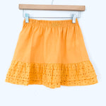 Prettylittlething Yellow Eyelet Mini Skirt- Size 0 (Matching top sold separately)