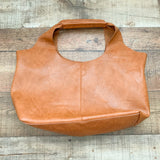 No Brand Cognac Handbag With Removal Inner Pouch