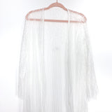 No Brand White Lace Long Kimono Cover Up-One Size