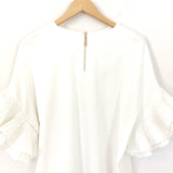Forever21 White Ruffle Sleeve Top- Size S