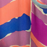 Zinke Pink/Blue/Orange Patterned 100% Silk Racerback Cover Up- Size L (see notes)