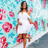 Do+Be White Pleated Off The Shoulder Dress- Size M