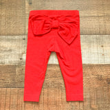 Cat & Jack Red Bottom Bow Leggings- Size 3-6M