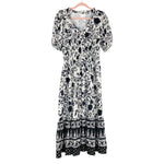 Cupshe Navy Floral Ruffle Surplice Midi Dress- Size M (sold out online)