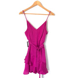 Express Pink Ruffle Hem Tank Romper NWT- Size XS