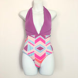 No Brand Geometric Pattern One Piece Swimsuit- (Size ~XS)