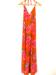 Flying Tomato Red and Pink Floral Halter Maxi Dress- Size S