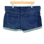 Express Dark Wash Denim Shortie Relaxed Low Rise Cuffed Shorts- Size 16