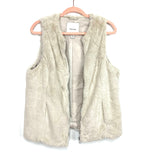 Maurices Cream Faux Fur Zip Up Vest- Size M