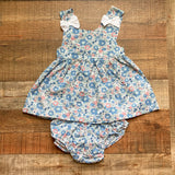 Pukatuka Floral Bow Strap Dress with Matching Bloomers- Size 3