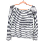 Express One Eleven Black/White Striped Off The Shoulder Top- Size XS