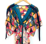 Maeve Colorful Kimono Style Geometric Dress- Size 0