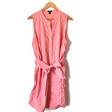 J. Crew Pink Button Up Belted Dress- Size XL