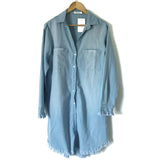 Layla James Chambray Button Up Raw Hem Dress NWT- Size S