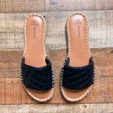 Time and True Black Memory Foam Espadrille Slide Sandals- Size 7.5 (BRAND NEW)