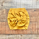 Baby Bling Mustard Bow Headband- Size ~0-6M (see notes)