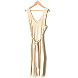 American Eagle Cream Ribbed Tank Tie Waist Dress- Size XXL