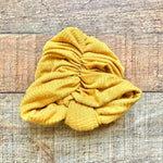 No Brand Mustard Ribbed Knit Ruched Back Knot Headwrap- Size ~0-6M (see notes)