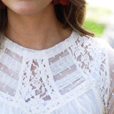 Free People Ivory Lace Blouse- Size M (fits like a small)